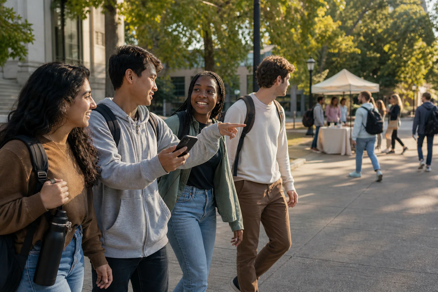 College friends moving from mobile discovery toward a campus activation